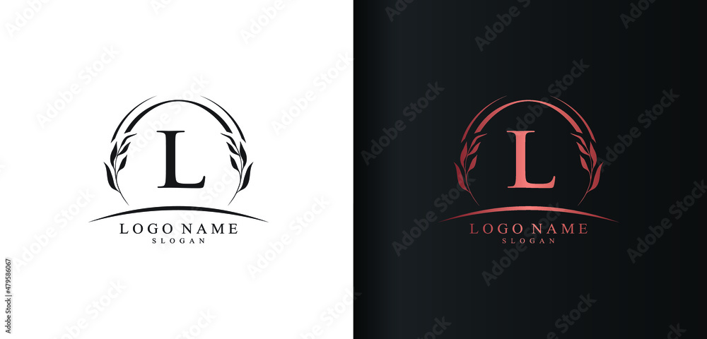 Abstract letter L logo design, luxury style letter logo, text L icon vector design