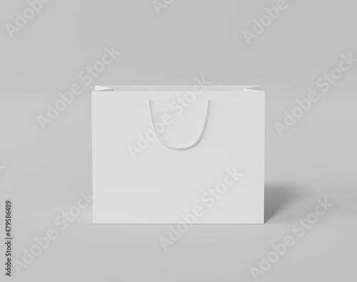 Empty  shopping bag for branding, white paper bag