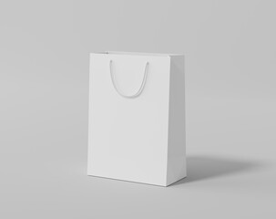 Empty  shopping bag for branding, white paper bag