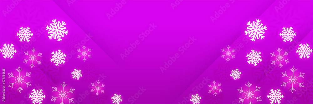 Winter background purple Snowflake design template banner Winter background purple Snowflake design template banner