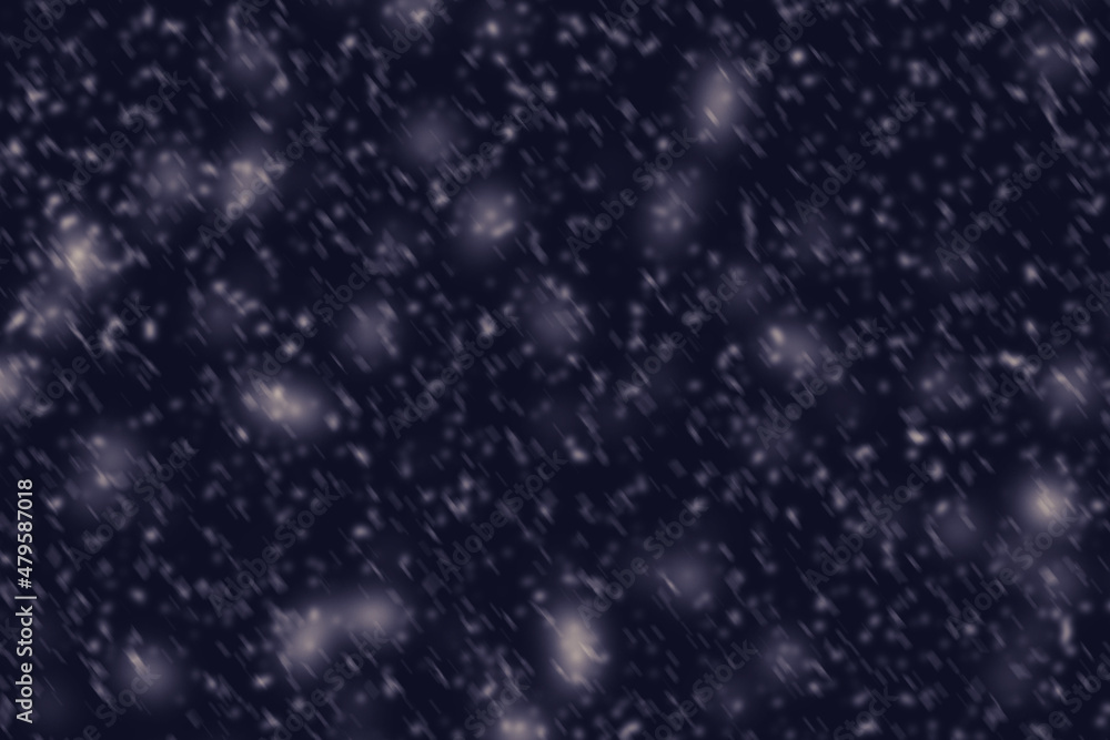 Naklejka premium Dark blue snow texture on a black background, snowfall for overlay