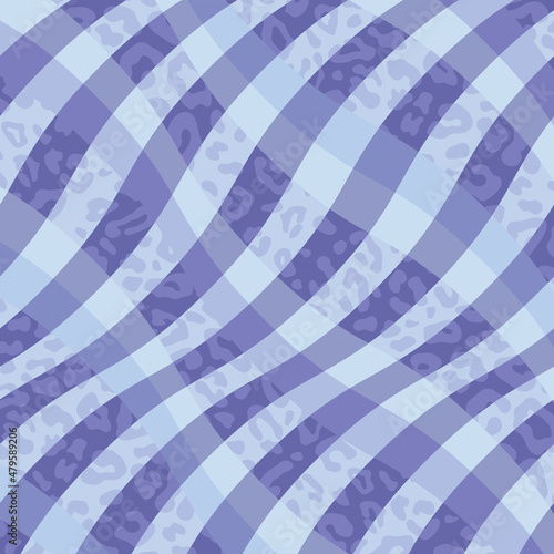 Leopard spots wavy background in hews of periwinkle blue. For fashion graphics such as T-shirt print, legging, pajama, fabric and for home decor such as wallpaper, tablecloth, bedding or for wrapping