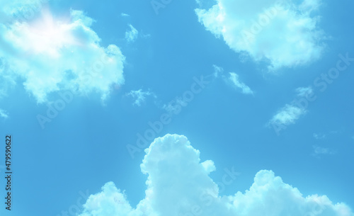 Sky background on sunset. Nature composition. Panoramic sunset sky background. Sunrise sky with lighted clouds. Beauty evening sunrise.