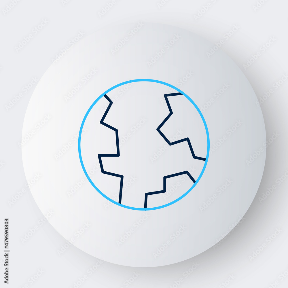 Line Earth globe icon isolated on white background. World or Earth sign. Global internet symbol. Geometric shapes. Colorful outline concept. Vector Line Earth globe icon isolated on white background. World or Earth sign. Global internet symbol. Geometric shapes. Colorful outline concept. Vector
