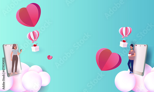 background for valentine.pink and heart love romance concept design vector illustation decoration banner 
