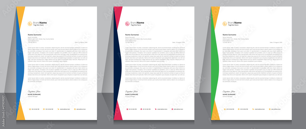 Letterhead format template, business style letterhead template design. Letterhead format template, business style letterhead template design.