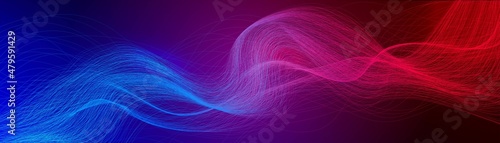 Vector abstract background. Neon thread connection design. The pattern is a gradient wave of lines. LED strip. Glow texture, milky Way, northern lights. Banner for social networks, technologies