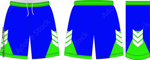 Basketball Uniform Shorts Front and Back View Mock ups Templates Vectors 
