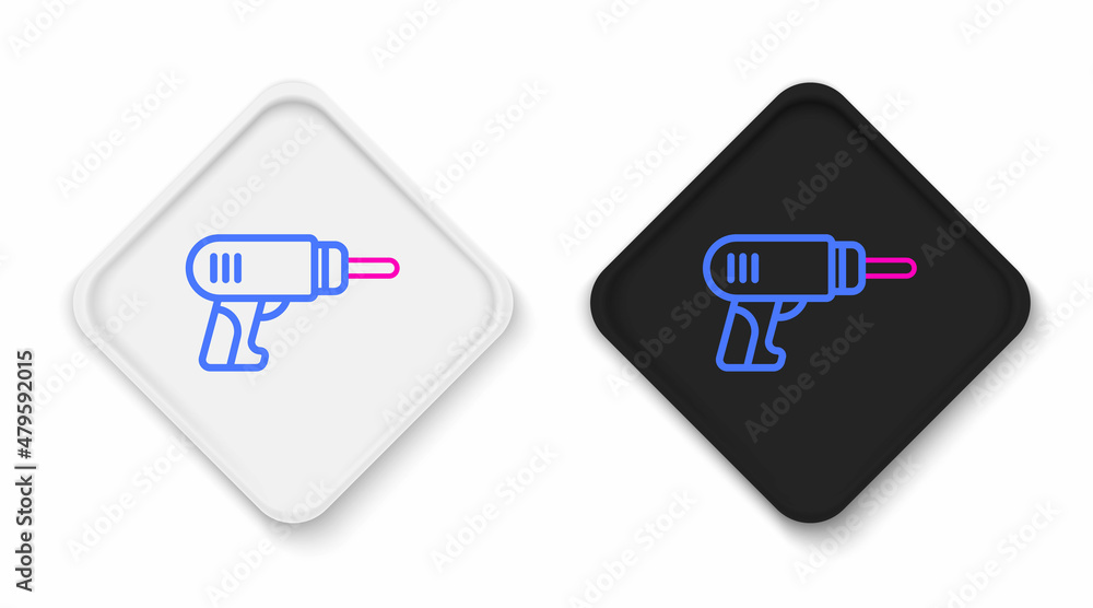Line Electric drill machine icon isolated on white background. Repair tool. Colorful outline concept. Vector Line Electric drill machine icon isolated on white background. Repair tool. Colorful outline concept. Vector