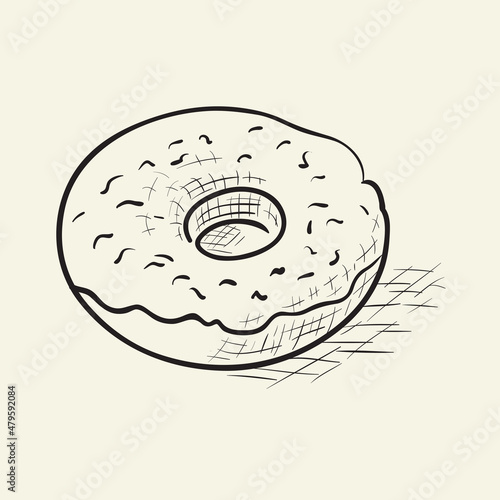 bagel hand drawn vector llustration