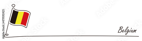 Belgium national flag and copy space, handwritten style	