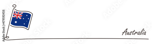 Australia national flag and copy space, handwritten style	