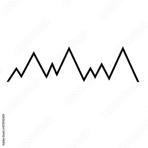 Silueta de cordillera de montañas geométricas  para logo o cabecera.