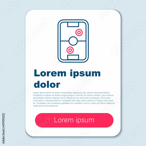 Line Air hockey table icon isolated on grey background. Colorful outline concept. Vector
