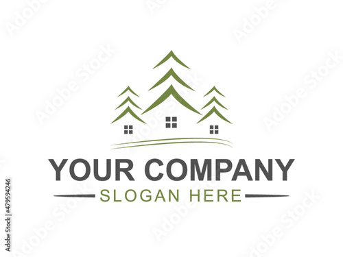 Green house logo design vector and template 