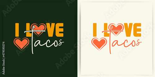 Taco lettering with vector illustration Cinco de mayo funny hand-drawn typography Set of taco lettering with vector illustration cinco de mayo funny hand drawn typography