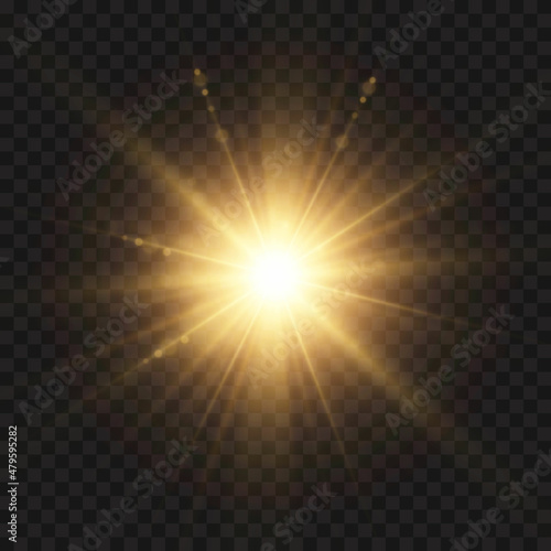 Light star gold png. Light sun gold png. Light flash gold png. vector illustrator.
