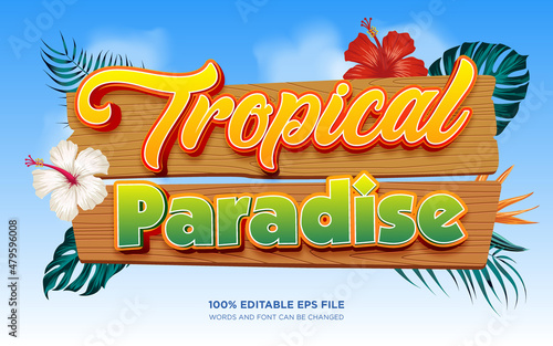 Tropical Paradise editable text style effect