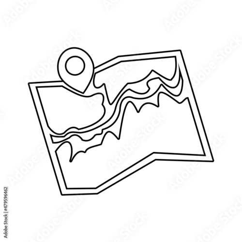 Papper map icon Outline vector illustration