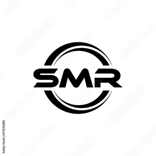 SMR letter logo design with white background in illustrator, vector logo modern alphabet font overlap style. calligraphy designs for logo, Poster, Invitation, etc.	 photo