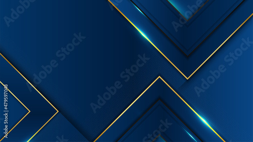 Elegant navy blue gold background with overlap layer. Suit for business, corporate, institution, party, festive, seminar, and talks