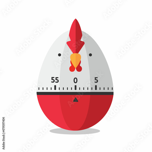 Time measuring tool isolated on white background. Egg chicken timer. Kitchen timer. Vector stock