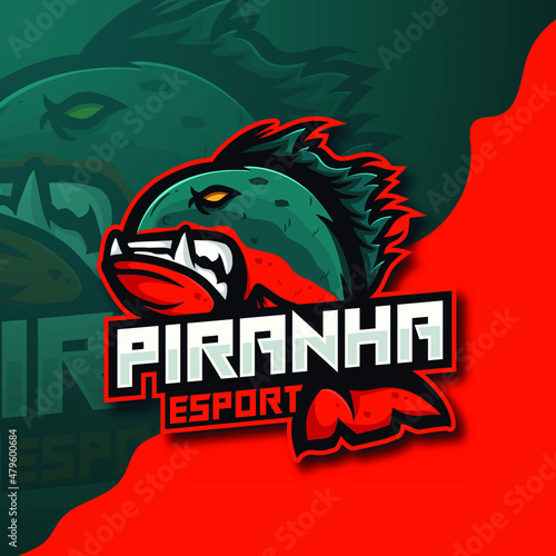 piranha mascot esports logo