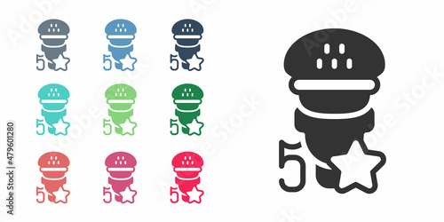 Black Taxi service rating icon isolated on white background. Set icons colorful. Vector