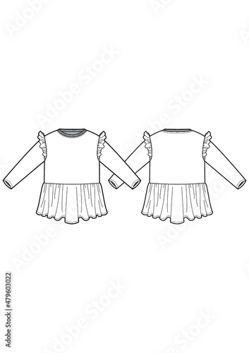 Dress Technical Fashion Drawing