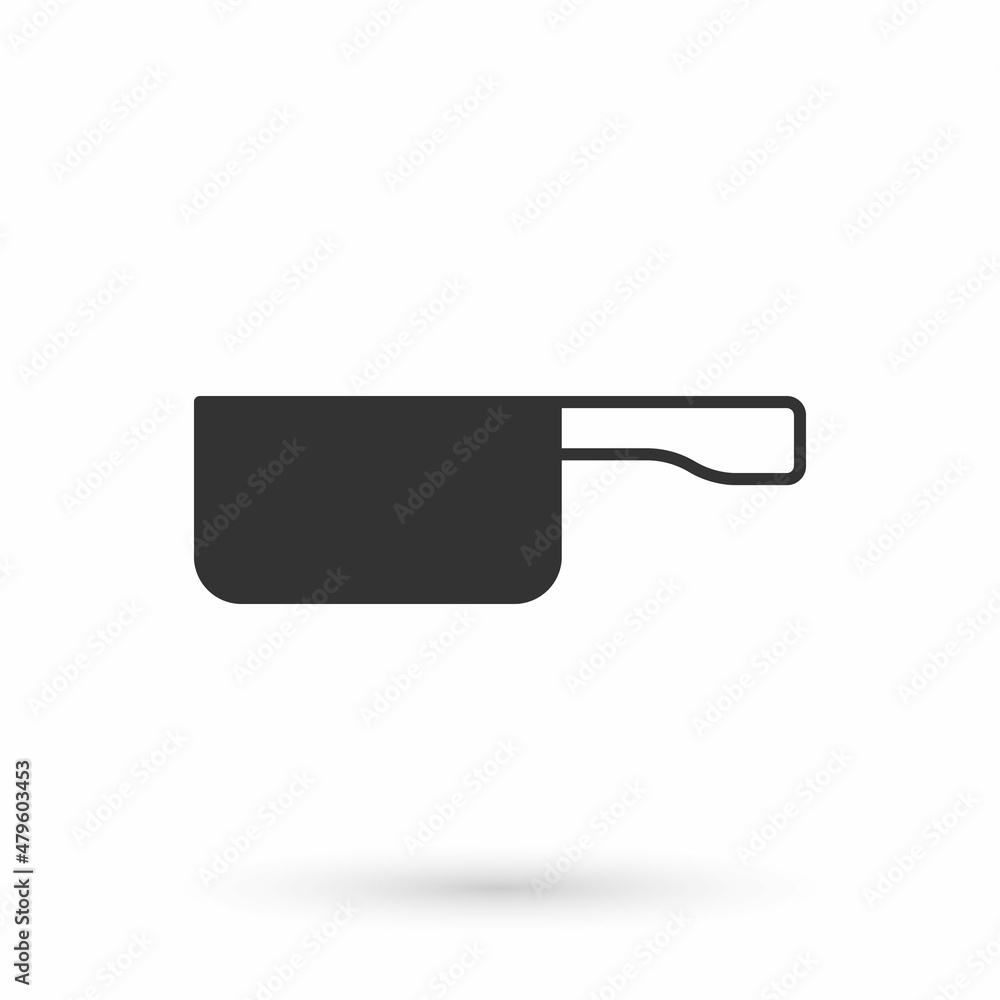 Grey Frying pan icon isolated on white background. Fry or roast food symbol. Vector Grey Frying pan icon isolated on white background. Fry or roast food symbol. Vector