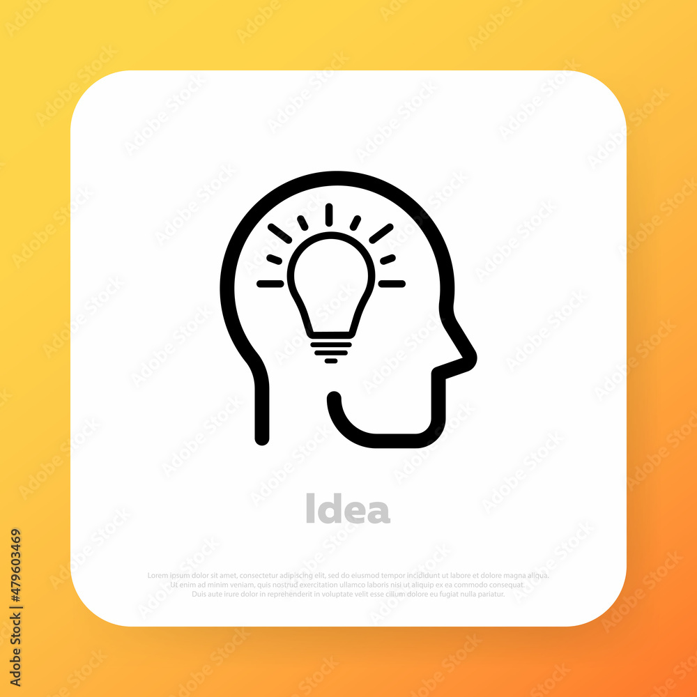Creative idea icon. Business concept. Brainstorm. Vector line icon for Business and Advertising Creative idea icon. Business concept. Brainstorm. Vector line icon for Business and Advertising