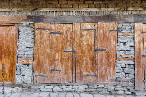 Vintage closed wooden doors...