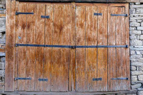 Vintage closed wooden doors...