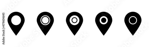 Geolocation icon set. Geotag locator icon. Map place tag. Vector line icon for Business and Advertising