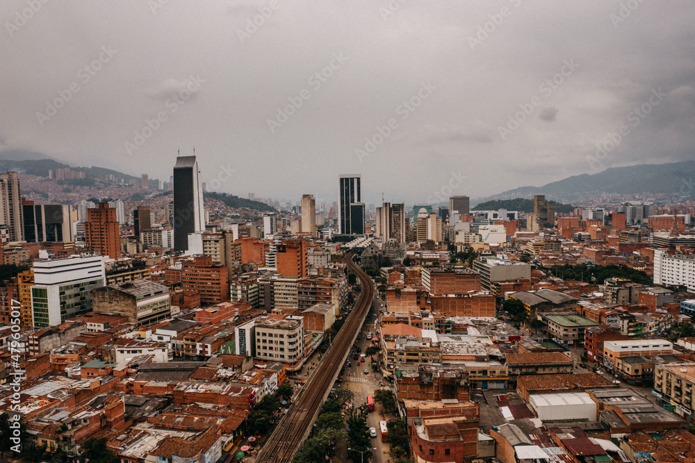 Fototapeta premium Aerial view Medellin, Colombia