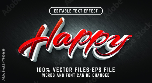 happy 3d style text effect premium psd photo