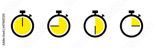 Timer icon set. Stopwatch icon. Vector line icon for Business and Advertising