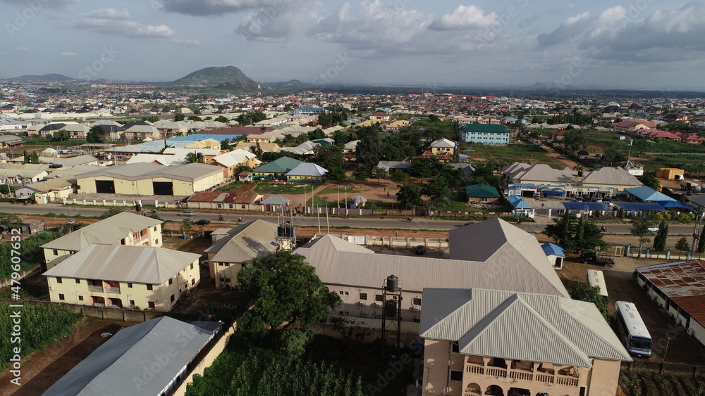 Aerial view of a satellite town in FCT, Abuja Nigeria 