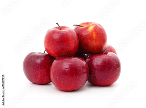Many ripe red apples.