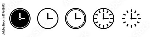 Clock icons. Set of clock icon. Time and clocks line icons set. Vector collection