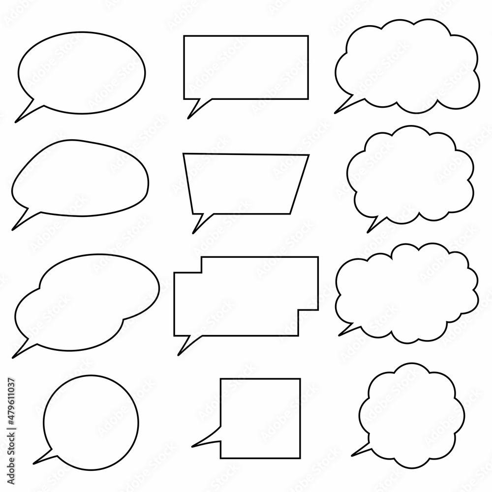 Obraz premium set of speech bubbles monochrome 