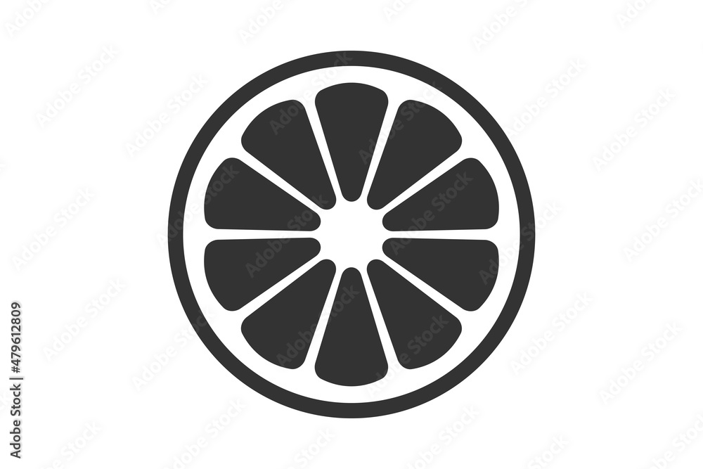 Grapefruit. Simple icon. Flat style element for graphic design. Vector EPS10 illustration.