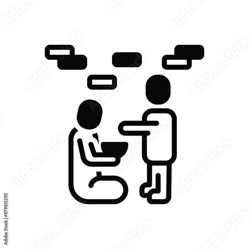 Black solid icon for poor