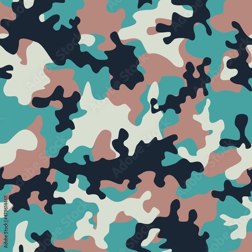 Fashionable camouflage pattern, light modern seamless background for printing clothes, paper, fabric.