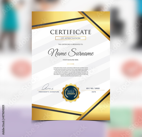 Clean and simple certificate template for business, education, and legal document printing