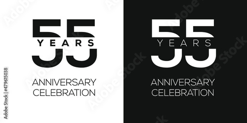 55 years anniversary celebration template, Vector illustration.