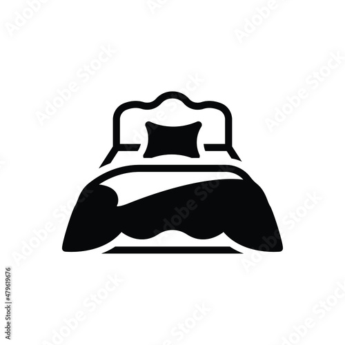 Black solid icon for bedding