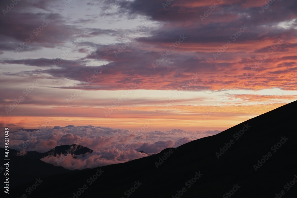 sunset over the mountains sunset over the mountains