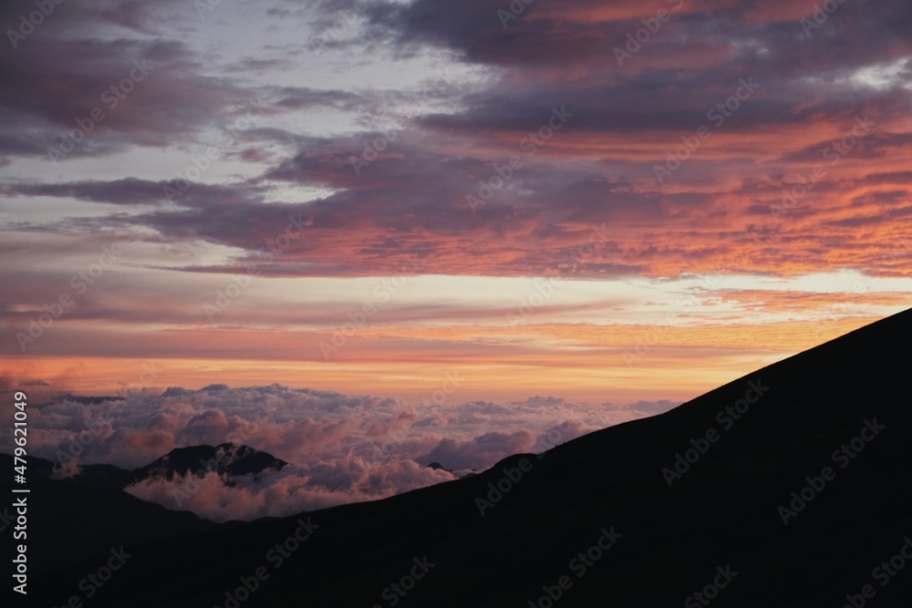 sunset over the mountains