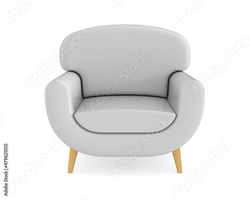 white leather armchair on w...